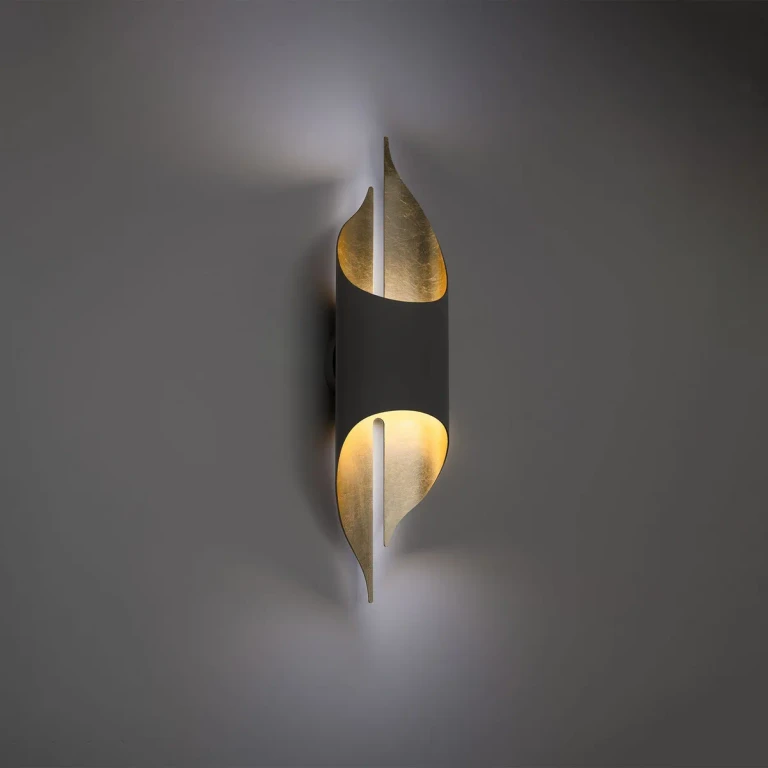 Bronze & Gold Leaf LED Wall Sconce from the Clasp Collection