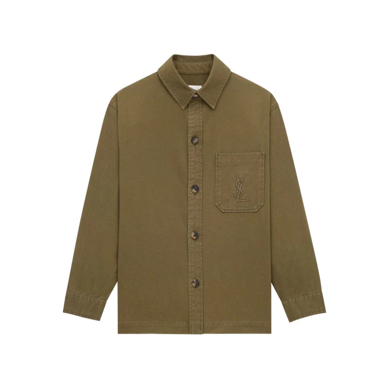 Saint Laurent Jackets Kaki Cotton - Men