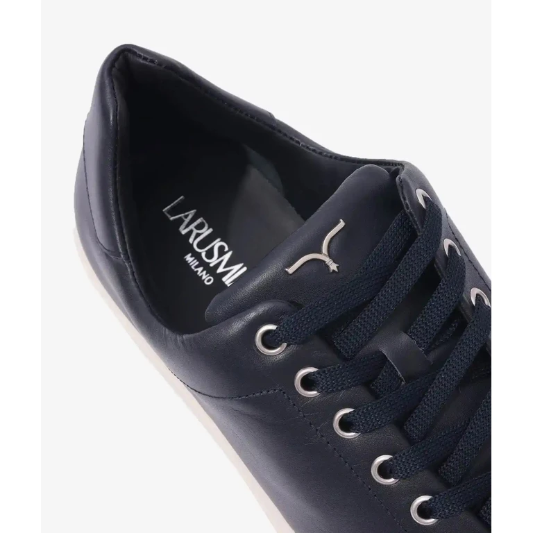 Larusmiani Leather Sneakers Edward Darkblue Sport Shoe - Men