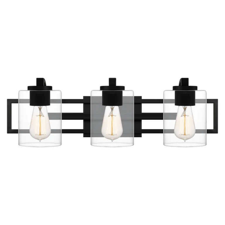 Matte Black Three Light Bath from the Lansdowne Collection