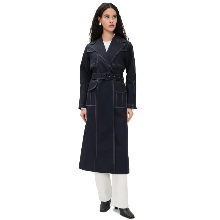 ALIGNE Elsa Trench Coat Navy 2
