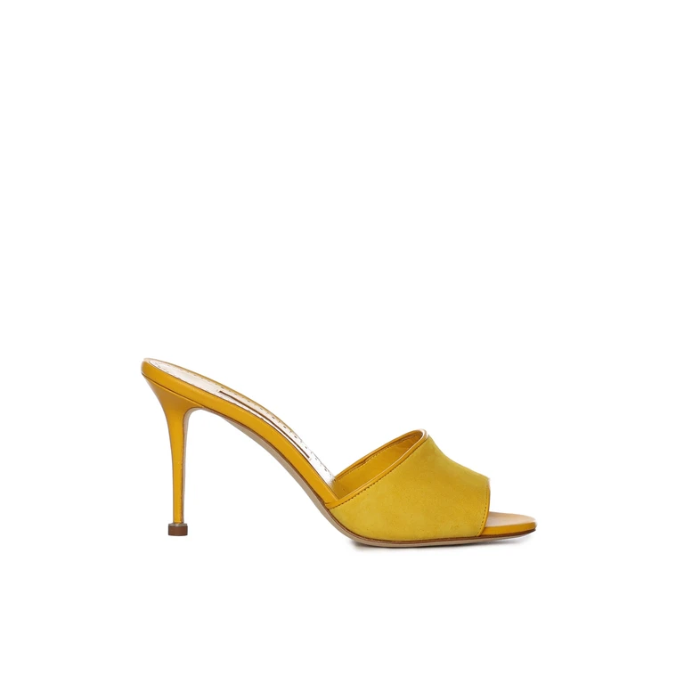 Manolo Blahnik Sandals Yellow Kidskin - Women
