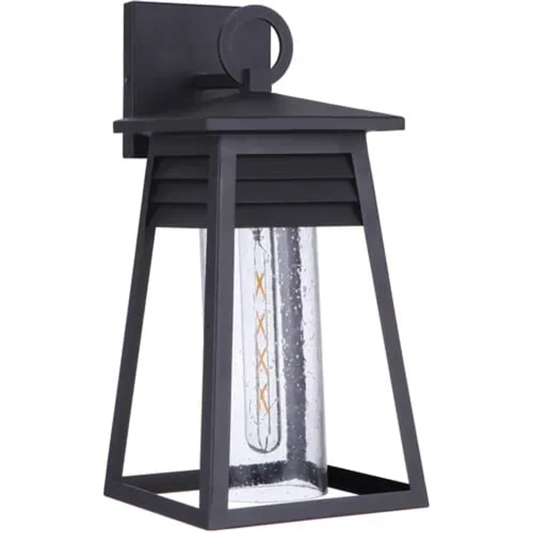 Textured Black One Light Outdoor Wall Mount from the Becca Collection