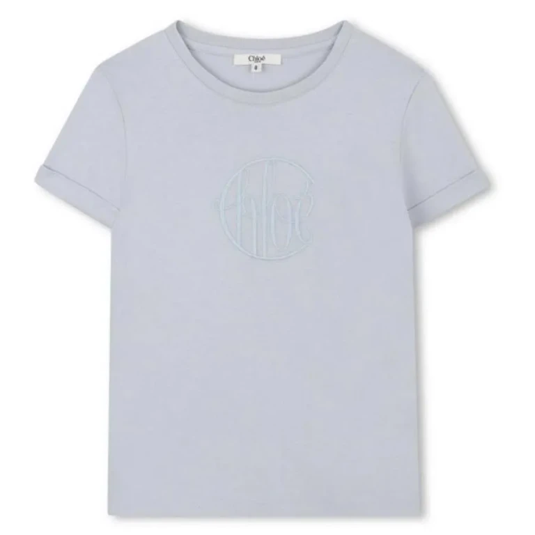 Chloe Kids Embroided Logo Cotton T Shirt