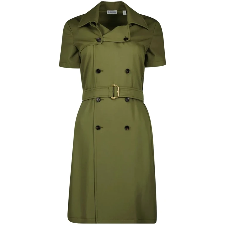 Burberry Short Sleeve Trench-Style Cotton Dress, Brand Size 6 (US Size 4)