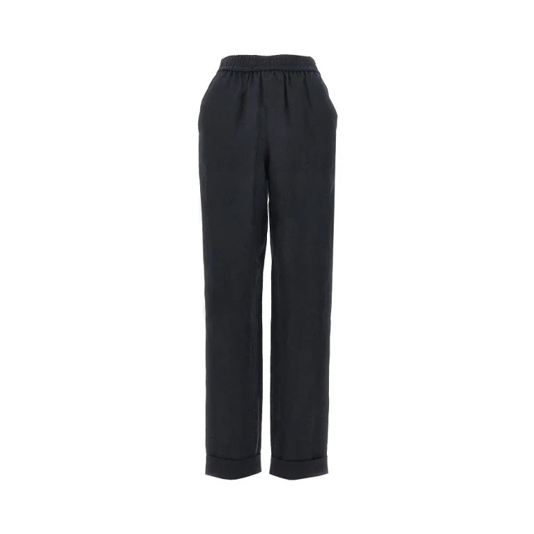 EMPORIO ARMANI Linen pants with elasticated waist Woman 40