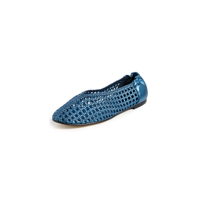 Freda Salvador Riley Flats Ocean Metallic Woven Calf 8.5