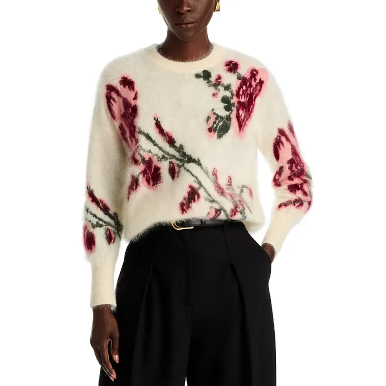 Elie Tahari The Roberta Cashmere Floral Sweater