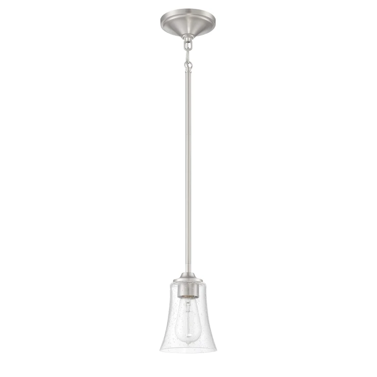 Brushed Polished Nickel One Light Mini Pendant from the Gwyneth Collection