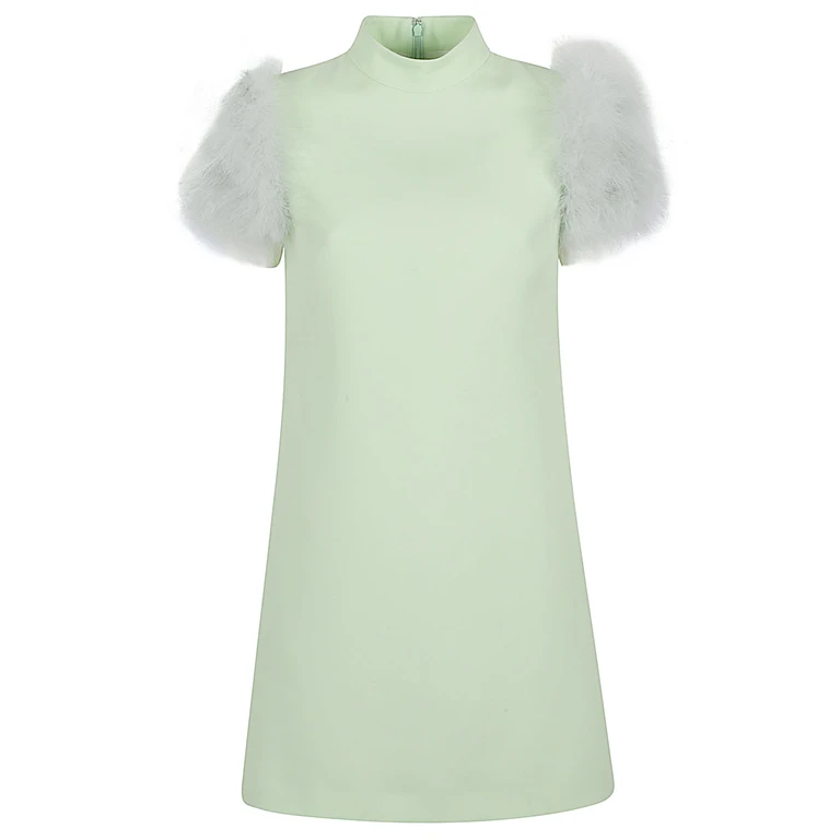 Valentino Dresses Green Silk Virgin Wool - Women