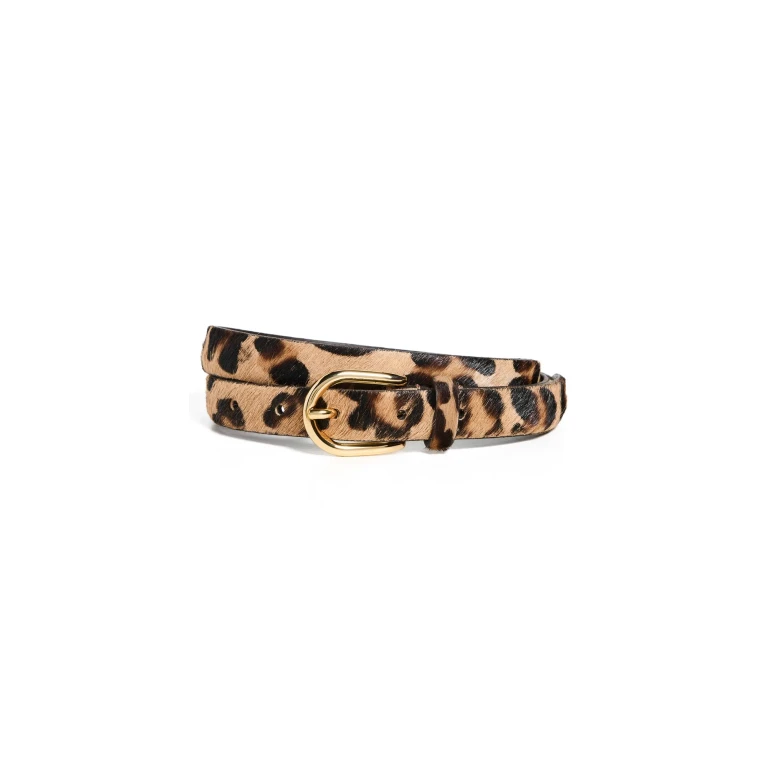 Anderson's Narrow Calf Hair Belt Leopard 80
