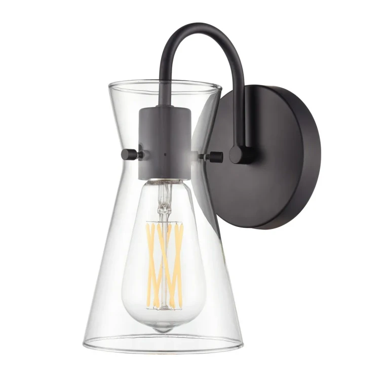 Matte Black Bathroom Vanity Light from the Camellia Collection