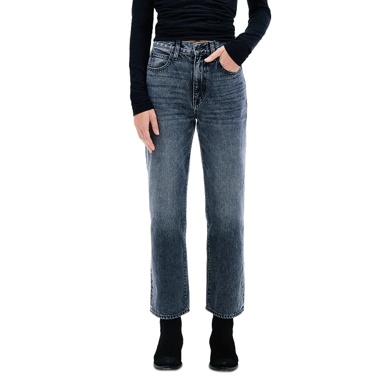 Slvrlake London Crop High Rise Straight Jeans in Many Moons