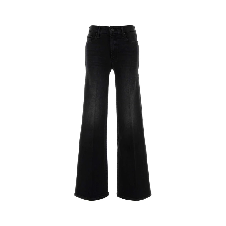 Mother Black Stretch Denim The Roller Sneak Jeans