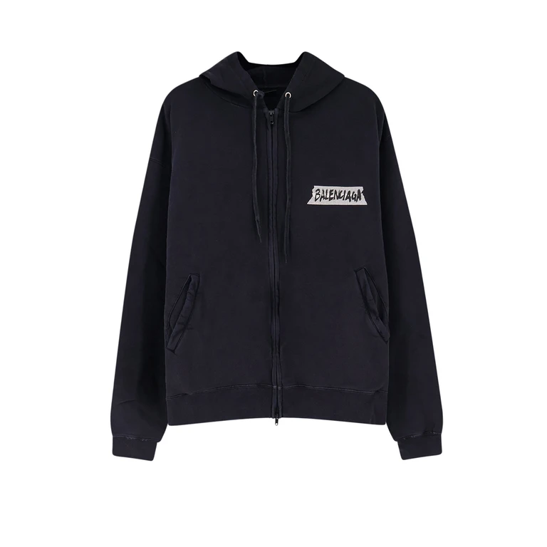 Balenciaga Sweaters Faded Washed Black Cotone - Men