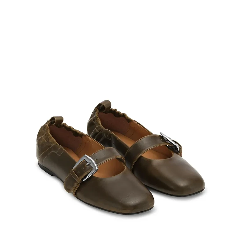 Ganni 女士搭扣带芭蕾平底鞋