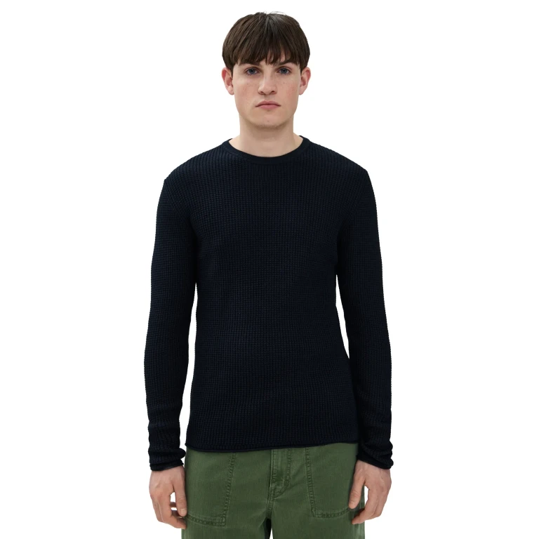 Billy Reid Mini Waffle Crew Grey XXL