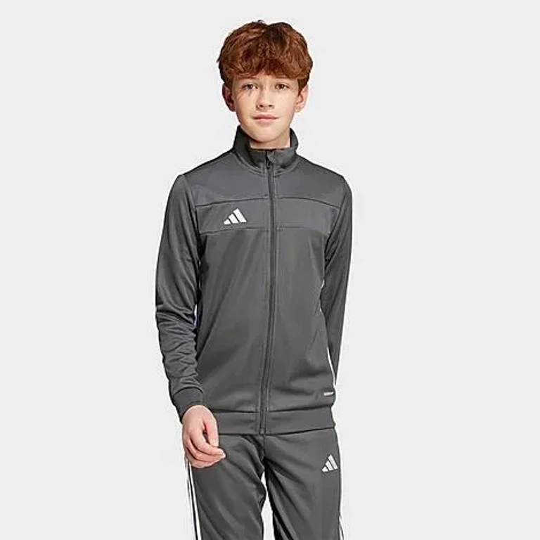 adidas Big Kids Tiro 25 Essentials Training Jacket in Grey/White Size: 2XS