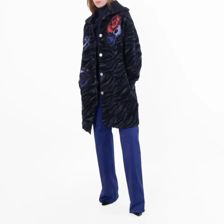 Poppies Jacquard Wool-Blend Coat