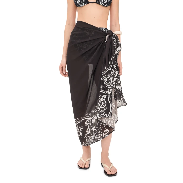 Beach Riot Sunny Sarong Bandana Black One Size