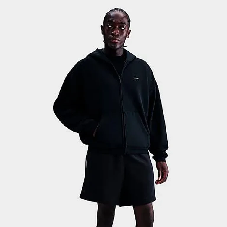 Nike Men's Standard Issue Therma-FIT Full-Zip Basketball Hoodie in Black/Pale Ivory Size: Small