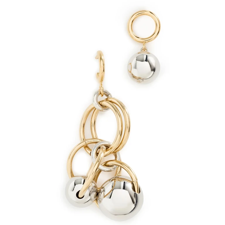 Isabel Marant Asymmetric Earrings Dore/Silver One Size