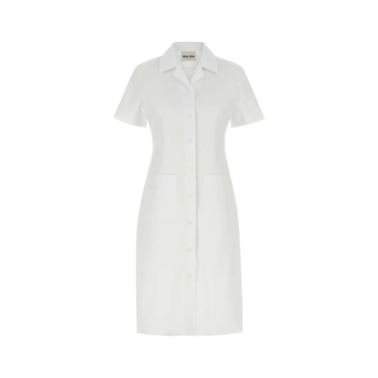 Miu Miu White Poplin Shirt Dress