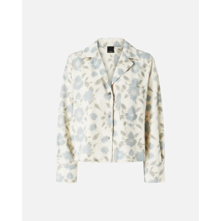 Pinko - Camicia boxy leggera con stampa floreale