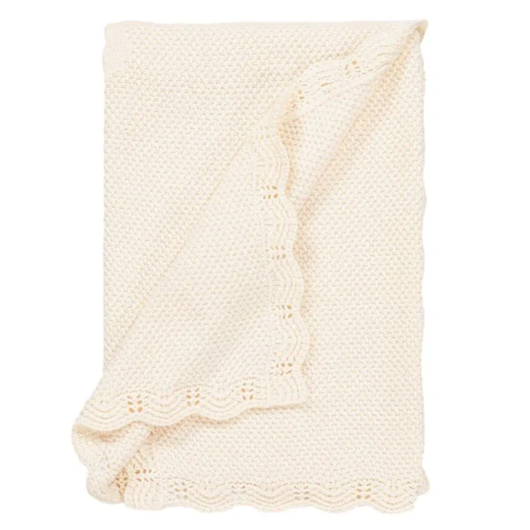 Chloe Baby Girls Ivory Knit Blanket