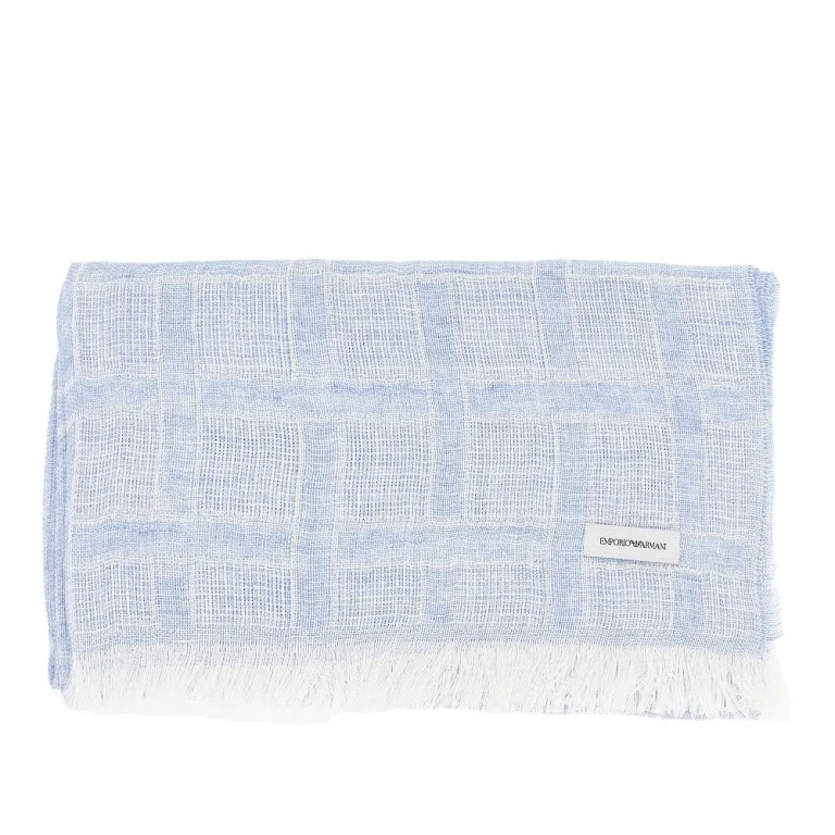 EMPORIO ARMANI Gauzed linen scarf with lurex thread Woman One Size
