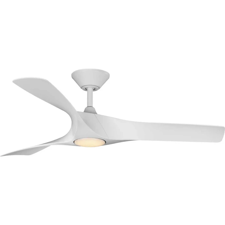 Satin White 52"Ceiling Fan from the Ryne Collection