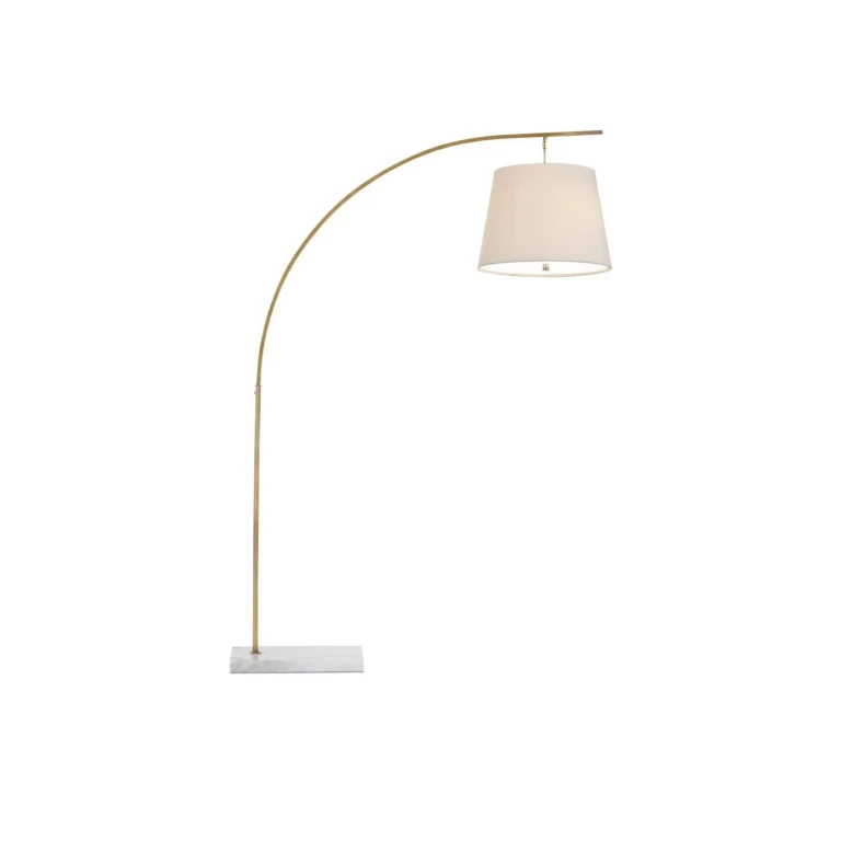Antique Brass White Floor Lamp from the Cloister Collection Collection