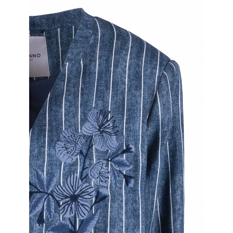 Ermanno Di E. Scervino Single-Breasted Blazer Blue Jacket - Women