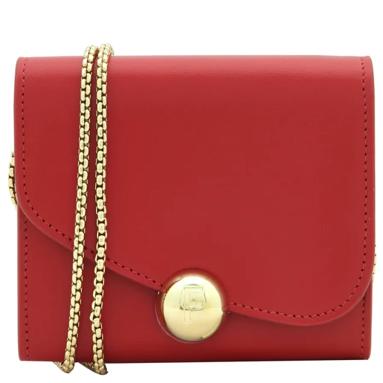 Asymmetrical Flap Leather Wallet