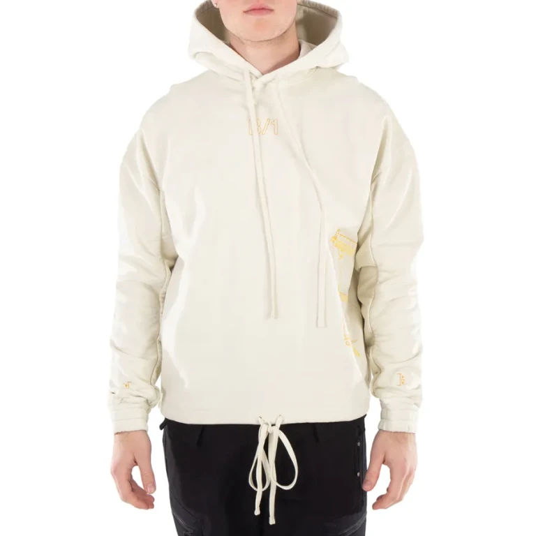 A Cold Wall Mens Beige Shroud Cotton Hoodie