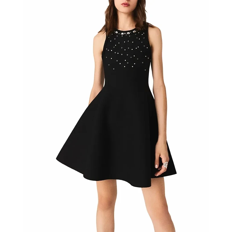 Maje Ruxel Embellished Skater Dress