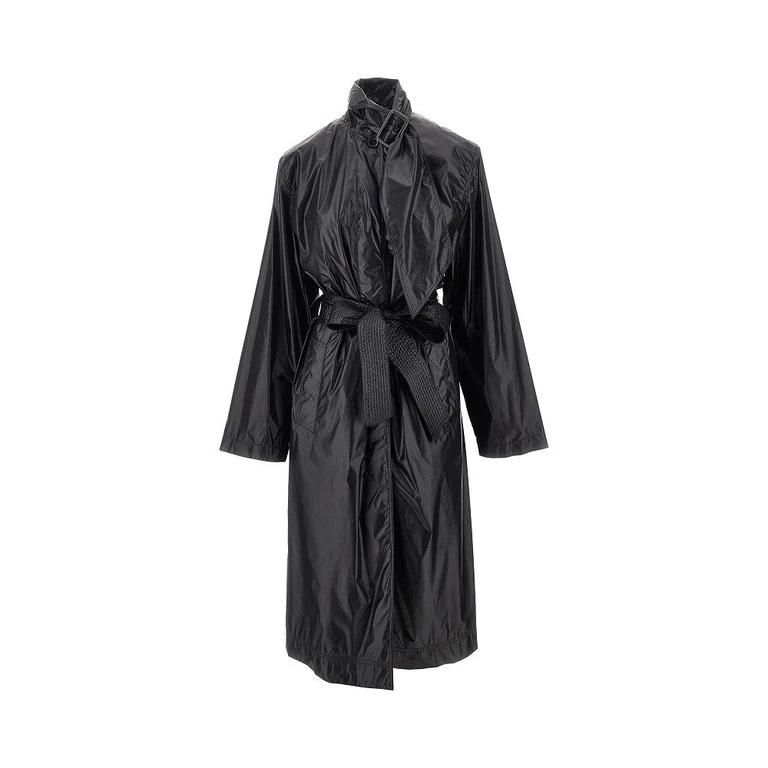 SAINT LAURENT Nylon trench coat with lavallière collar Woman 36