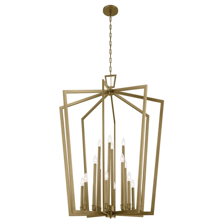 Natural Brass Foyer Pendant from the Abbotswell Collection