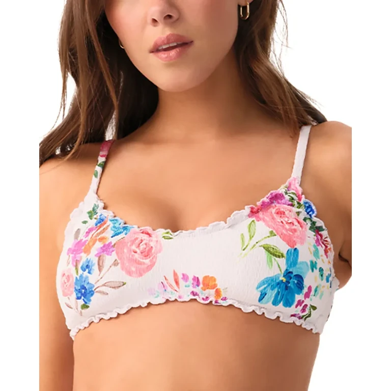 Pq Swim Smocked Bralette Bikini Top