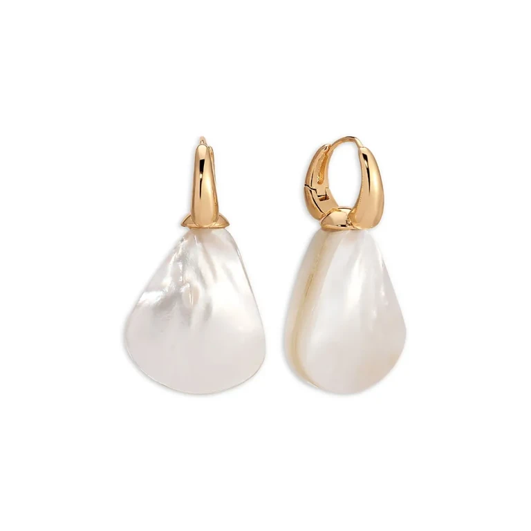 Ettika Sun Kissed Mother Of Pearl Hoop Earrings