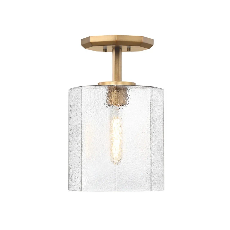 Old Satin Brass Semi Flush Mount from the Haven Collection