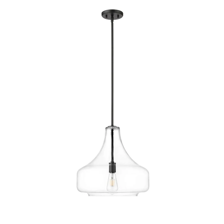 Matte Black One Light Pendant from the Madelynn Collection