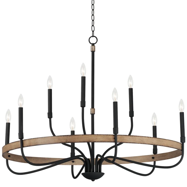 Driftwood Black Nine Light Chandelier from the Franklin Collection