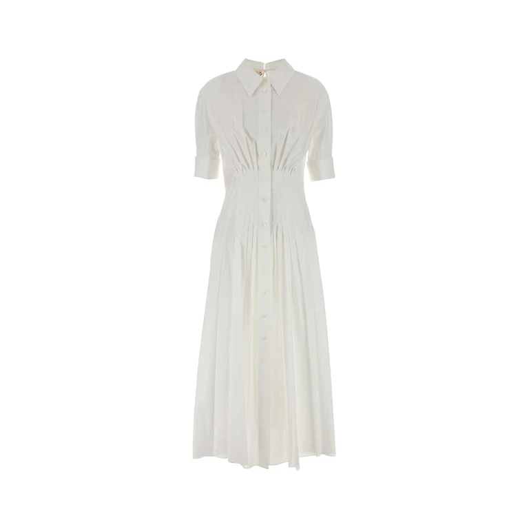 Marni White Poplin Shirt Dress Lilywhite Exterior: Cotton Abiti - Women
