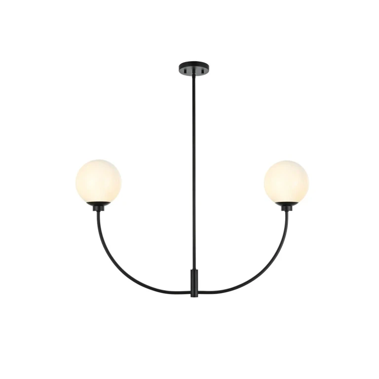 Black Two Light Chandelier from the Nyomi Collection