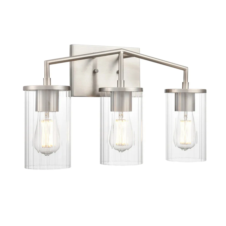 Brushed Nickel Bathroom Vanity Light from the Beverlly Collection