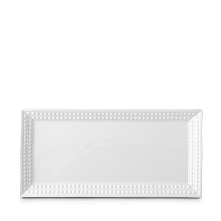 L'Objet Perlee White Rectangular Platter