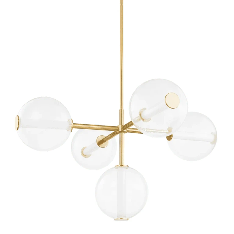 Aged Brass LED Chandelier from the Richford Collection