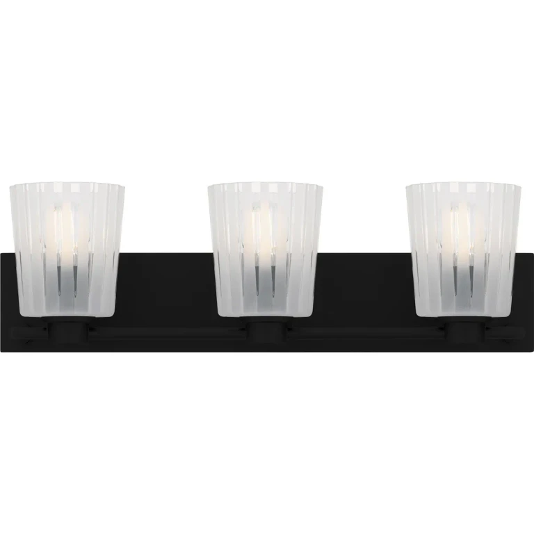 Matte Black Bathroom Vanity Light from the Gray Collection