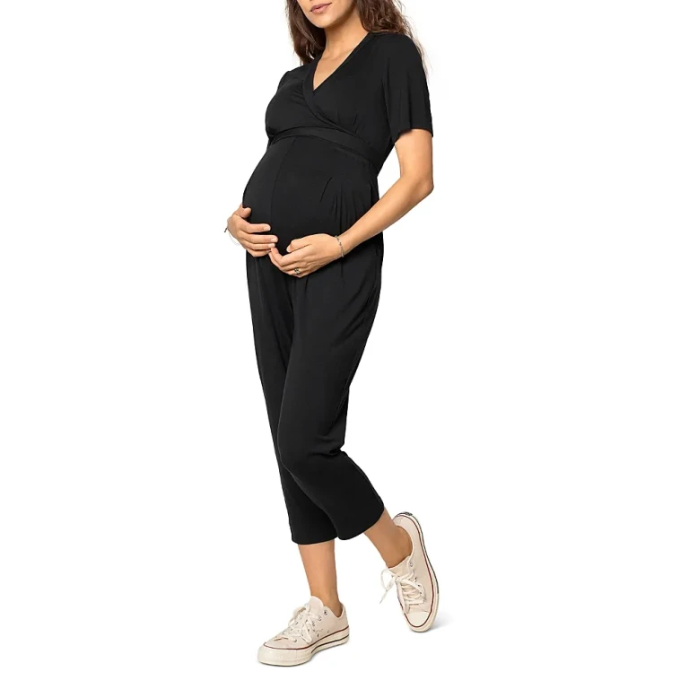 Ingrid & Isabel Maternity Short Sleeve Knit Jumpsuit